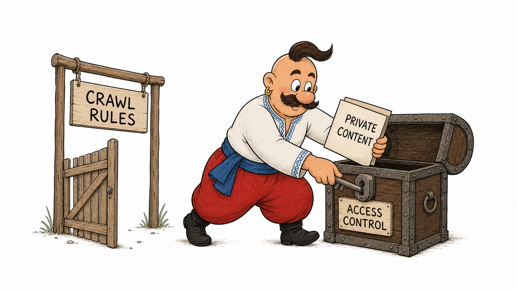 Kozak moves private content from crawl rules to access control