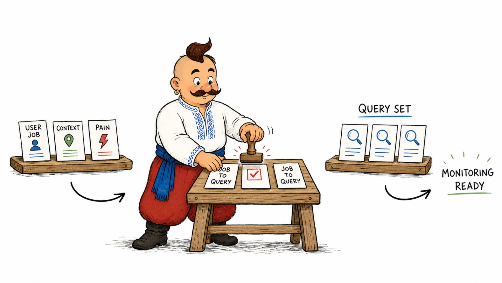 Turning customer circumstances and their job into prompts to check