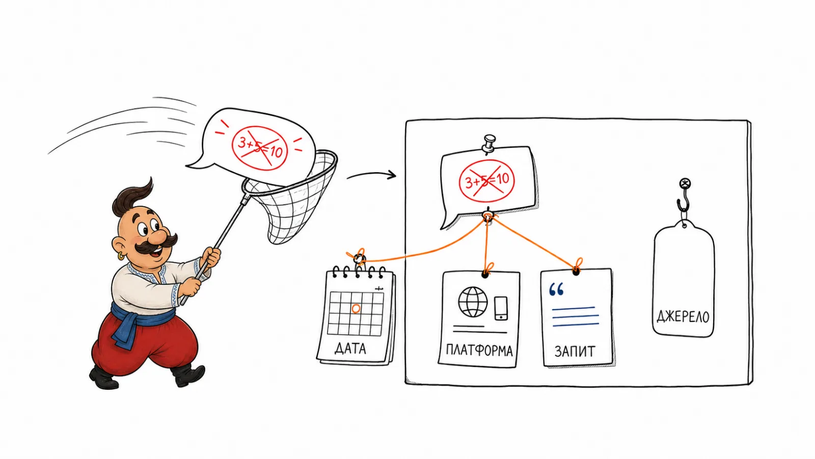 A check record with its date, system, query, and source